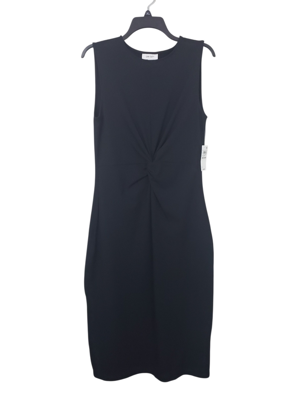 On 34th Sleeveless Black Twist-Front Sheath Dress Size Medium